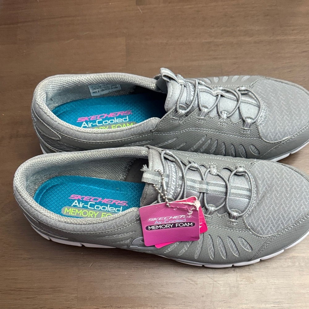 Skechers Womens Gratis 22756W Gray Running Shoes Sneakers 11W